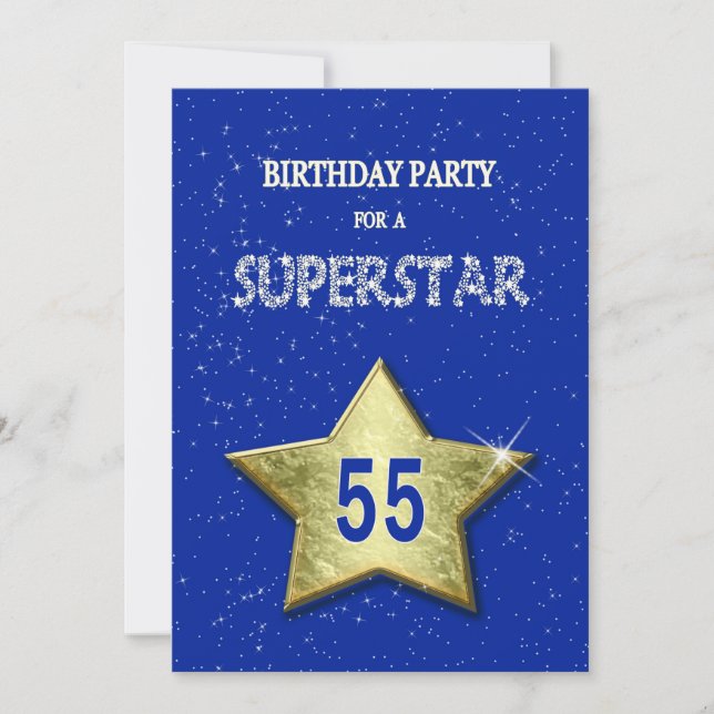Convite Adicionar um nome, 55ª Festa de aniversário (Frente)