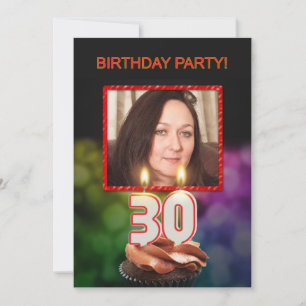 Convite Adicionar uma imagem, aniversário de 30 anos convi