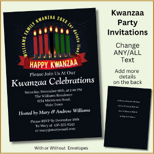 Convite Adicionar Velas Kwanzaa de Ano