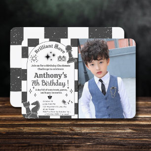 Convite Adicione a sua foto Aniversário do Torneio de Xadr