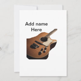 Convite Adicione o nome do texto guitarra acústica castanh