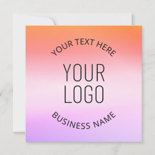 Convite Adicione Seu Logotipo Cores Gradiente de Pôr do