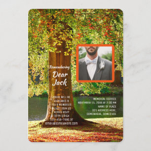 Convite Adicione Seu Próprio Serviço Memorial Fotográfi