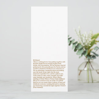 Convite Adicione Seu Próprio Texto 4" x 9,25"