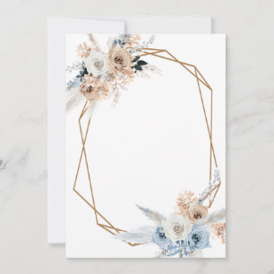 Convite adicione seu próprio texto pampas poeirenta azul g