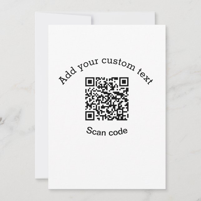Convite Adicione seu texto personalizado código de barras  (Frente)