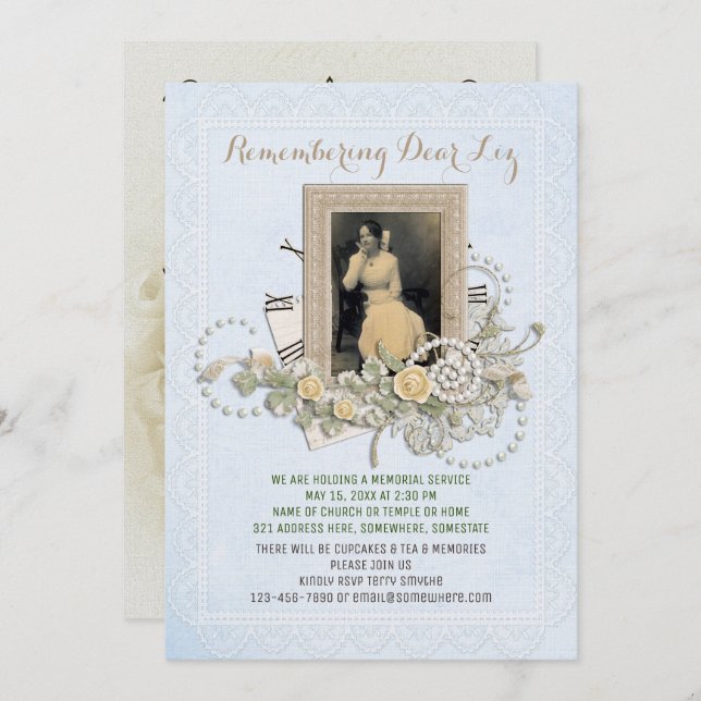 Convite Adicione suas próprias pérolas dos rosas da (Frente/Verso)