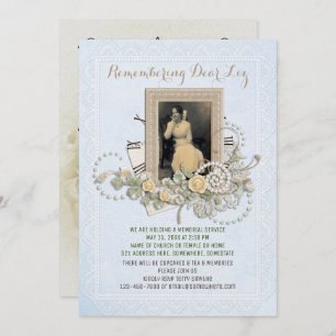 Convite Adicione suas próprias pérolas dos rosas da