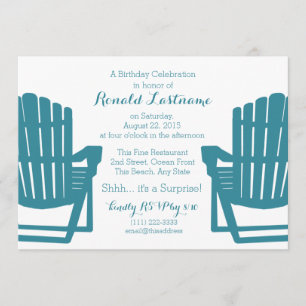 Convite Adirondack Chairs Beach Birthday