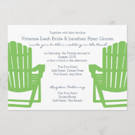 Convite Adirondack Chairs Limão e Marinho Beach Weding