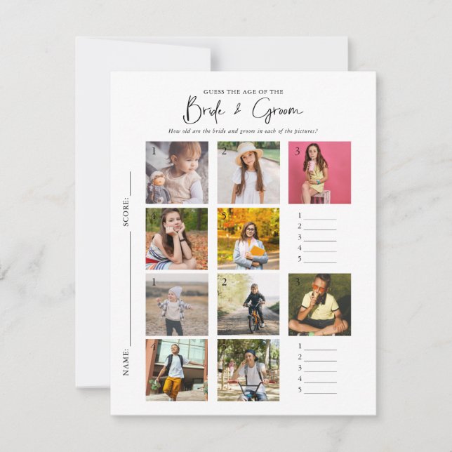 Convite Adivinha A Idade | Jogo do Chá de panela de fotos (Frente)