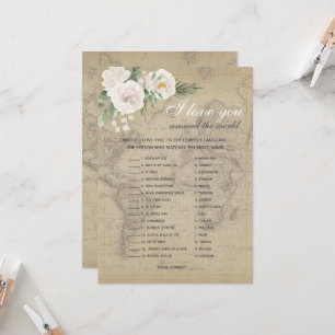 Convite Adivinha o Chá de panela do tema Viagem de idioma