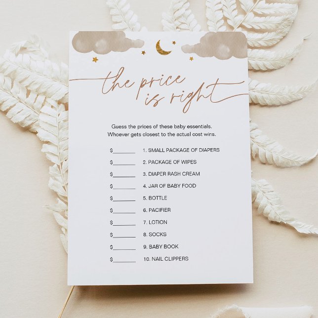 Convite Adivinha o jogo do Chá de fraldas Price Twinkle St (Criador carregado)