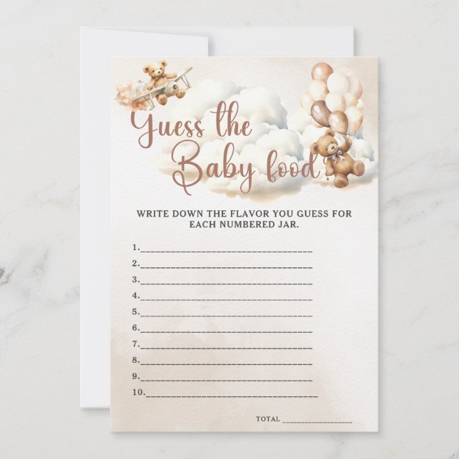 Convite ADIVINHA O URSO DE Gancho Chá de fraldas BABY (Frente)