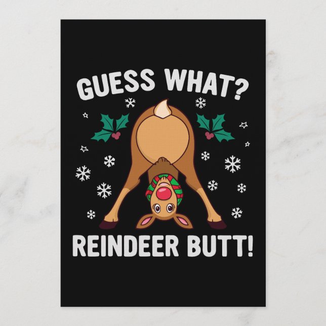 Convite Adivinhe o que é a piada de Natal do traseiro de r (Frente)