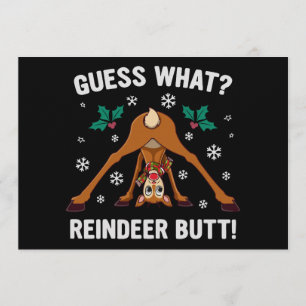 Convite Adivinhe o que é o Natal Piada do Traseiro de Rena