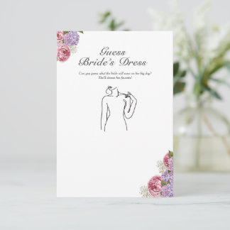 Convite Adivinhe o Vestido Jogo Floral de Chuveiro de Noiv