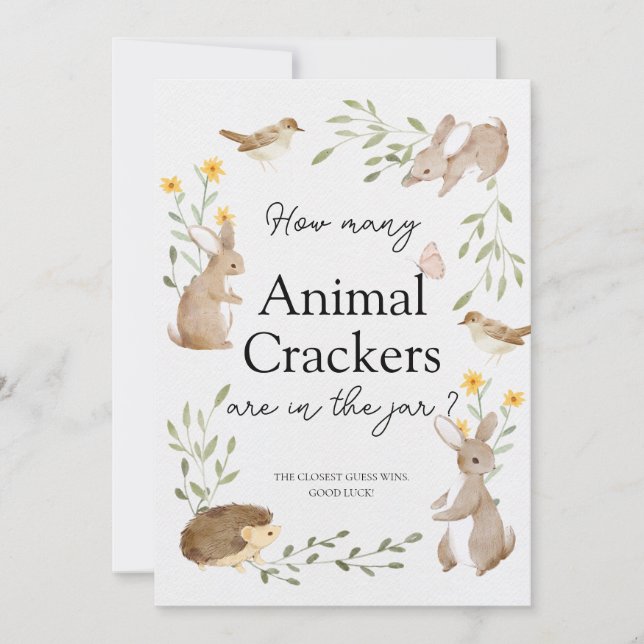 Convite Adivinhem Quantas Craques De Chá de fraldas Woodla (Frente)