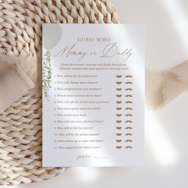 Convite Adivinhem quem Mamãe ou jogo de Chá de fraldas do  (Criador carregado)