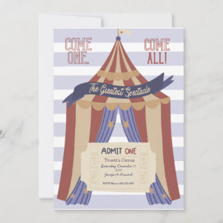 Convite Admit ONE Circus Birthday Invitation