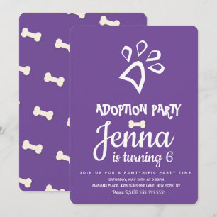 Convite Adoção Minimalista De Pet Dog Festa de aniversá