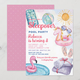 Convite Adolescente de Piscina do Sumber, Festa Rosa, Jove