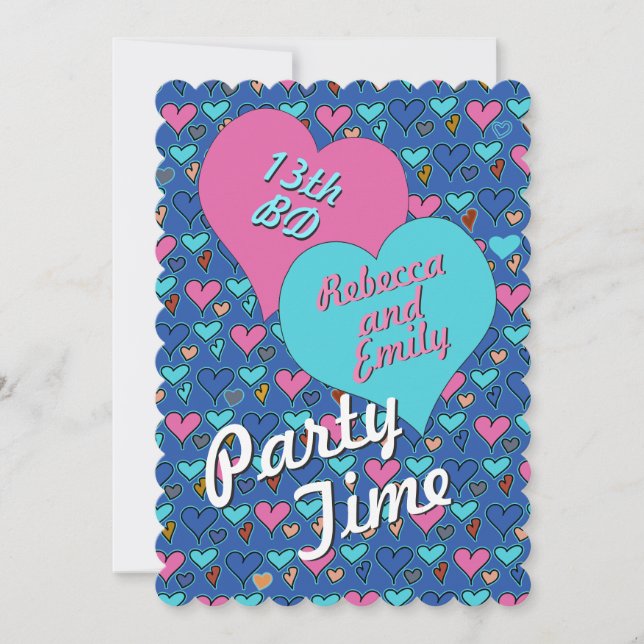 Convite adolescente do costume dos gêmeos dos (Frente)