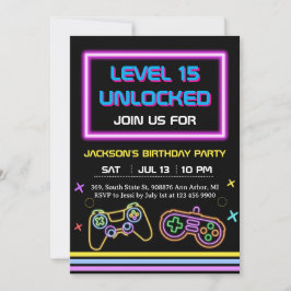 Convite Adolescente jogador de jogos eletrônicos rapaz jog