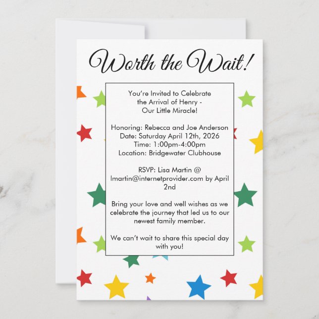 Convite Adoption Baby Shower Invitation (Frente)