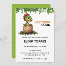 Convite Adorable Kawaii Baby Dinosaur Hatching