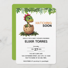 Convite Adorable Kawaii Baby Dinosaur Hatching