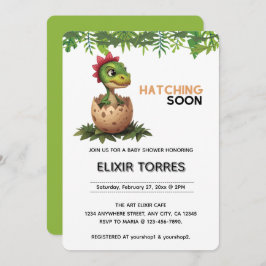 Convite Adorable Kawaii Baby Dinosaur Hatching