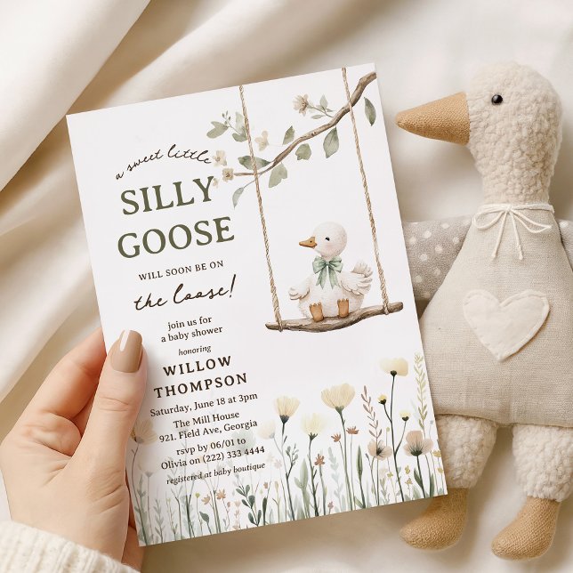 Convite Adorable Silly Goose Baby Shower (Criador carregado)