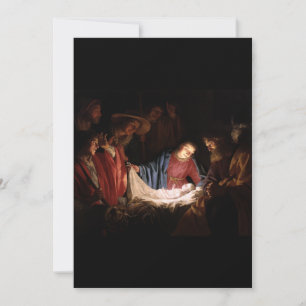 Convite Adoração dos Pastores por Honthorst