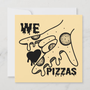 Convite Adoramos pizza - Pizza Love - ASL ILY Obsession De