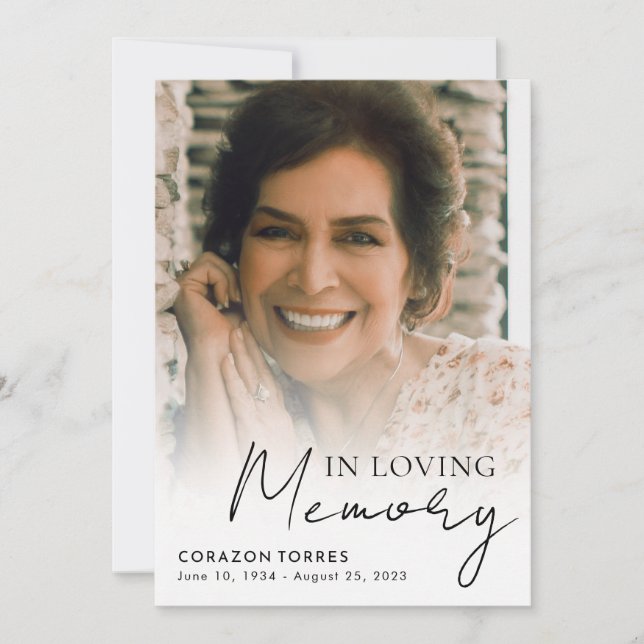 Convite Adorando a Celebração da Memória do Funeral Fotogr (Frente)