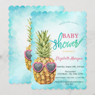 Convite Adorável Abacaxi Tropical Legal Chá de Bebê