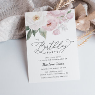 Convite adorável aniversário botânico floral
