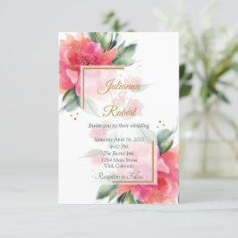 Convite Adorável casamento do orçamento do Rosa