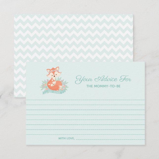 Convite Adorável conselho de Chá de fraldas da Mãe e Bebê  (Frente/Verso)