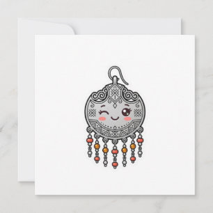 Convite Adorável Kawaii Amazigh Prata Marroquina BrincosAd