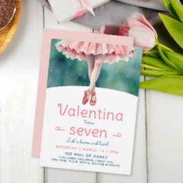 Convite Adorável Pastel Tutu Ballerina Dance Girl Aniversá