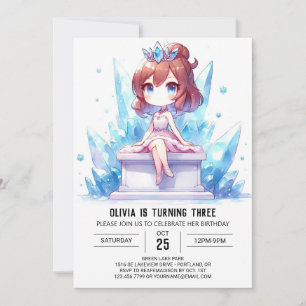 Convite Adorável Princesa Aniversário