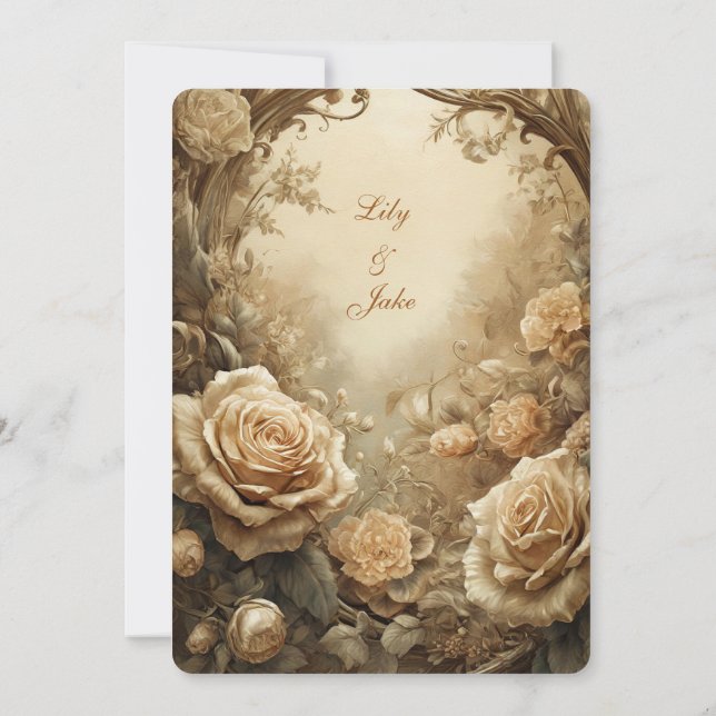 Convite Adorável Rosa Invitation (Verso)