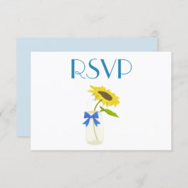 Convite Adorável RSVP de Girassol