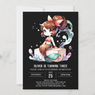 Convite Adorável Sonho Sereia Aniversário