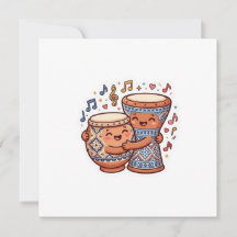 Adorável Sticker de Tambores de Barro Tradicionais