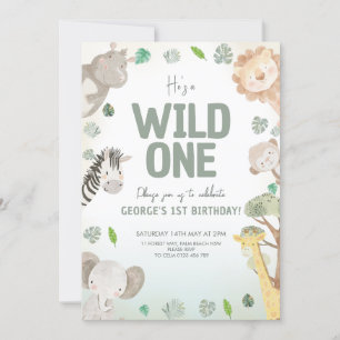 Convite Adorável Wild, um aniversário neutro em relação ao