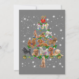 Convite Adorno de árvore de Natal engraçado de poodle fant