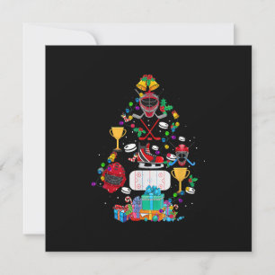 Convite Adorno de Natal de Hóquei Bonito Presente Divertid